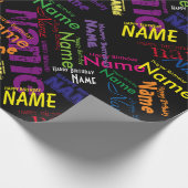 名前の追加ハッピーバースデーの折り返し紙 ラッピングペーパー (角)