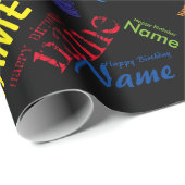 名前の追加ハッピーバースデーの折り返し紙 ラッピングペーパー (ロールコーナー)