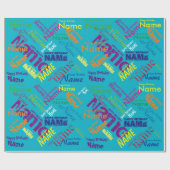 名前の追加ハッピーバースデーの折り返し紙 ラッピングペーパー (フラット)