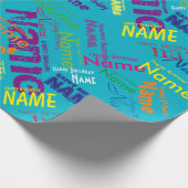 名前の追加ハッピーバースデーの折り返し紙 ラッピングペーパー (角)