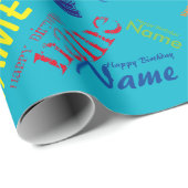 名前の追加ハッピーバースデーの折り返し紙 ラッピングペーパー (ロールコーナー)