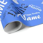 名前の追加ハッピーバースデーの折り返し紙 ラッピングペーパー (ロールコーナー)