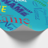 名前の追加ハッピーバースデーの折り返し紙 ラッピングペーパー (角)