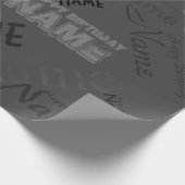 名前の追加ハッピーバースデーの折り返し紙 ラッピングペーパー (角)