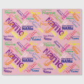 名前の追加ハッピーバースデーの折り返し紙 ラッピングペーパー (フラット)