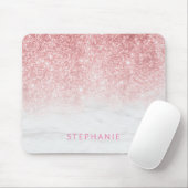 名前の追加バラ金ゴールドグリッターMarble Luxe マウスパッド (マウス)