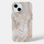 名前の追加バラ金ゴールド大理石シックなスクリプト Case-Mate iPhoneケース (裏面)