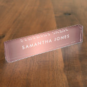 名前の追加バラ金ゴールド デスクネームプレート (側面)