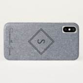 名前の追加パーソナライズされたモダンエレガントグリッター Case-Mate iPhoneケース (裏面(横))