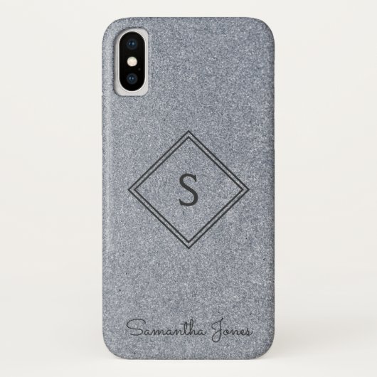 名前の追加パーソナライズされたモダンエレガントグリッター Case-Mate iPhoneケース (裏面)