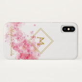 名前の追加パーソナライズされたモダンシンプルフローラ Case-Mate iPhoneケース (裏面(横))