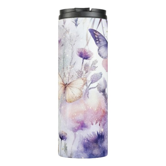 名前の追加パープルバタフライカスタムギフト タンブラー (裏面)