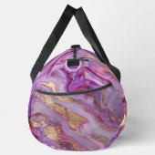 名前の追加ピンクパープル金ゴールドマーブル ダッフルバッグ (右)