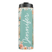 名前の追加ピーチバラフローラカスタムギフト タンブラー (正面)