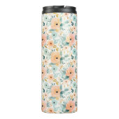 名前の追加ピーチバラフローラカスタムギフト タンブラー (裏面)