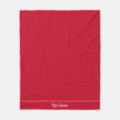 名前の追加フェスティバル赤ピンク水玉模様クリスマス フリースブランケット (正面)