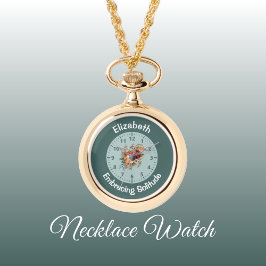 名前の追加フローラの内向き孤独の緑 腕時計