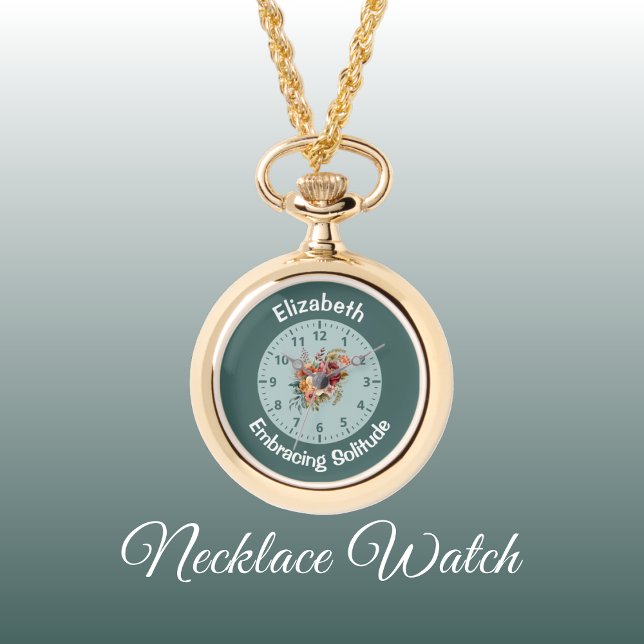 名前の追加フローラの内向き孤独の緑 腕時計 (クリエイターアップロード済み)