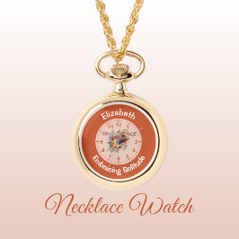 名前の追加フローラの内向き孤独オレンジ 腕時計