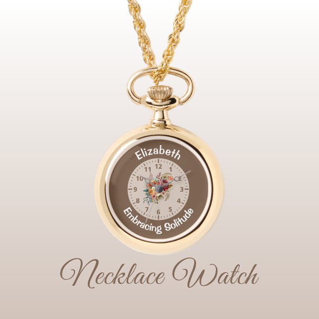 名前の追加フローラの内向き孤独ブラウン 腕時計 (クリエイターアップロード済み)