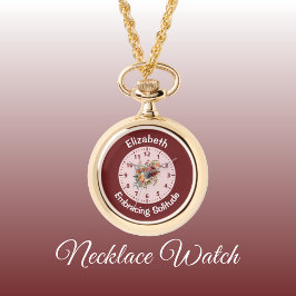 名前の追加フローラ内向き孤独ピンク 腕時計