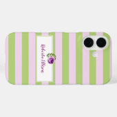 名前の追加フローラ水彩バラストライプ Case-Mate iPhoneケース (裏面 (横))