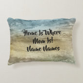 名前の追加ホームお母さんがいる場所！マザーズ・ブルーブラウン アクセントクッション (正面)
