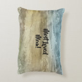 名前の追加ホームお母さんがいる場所！マザーズ・ブルーブラウン アクセントクッション (裏面(縦))