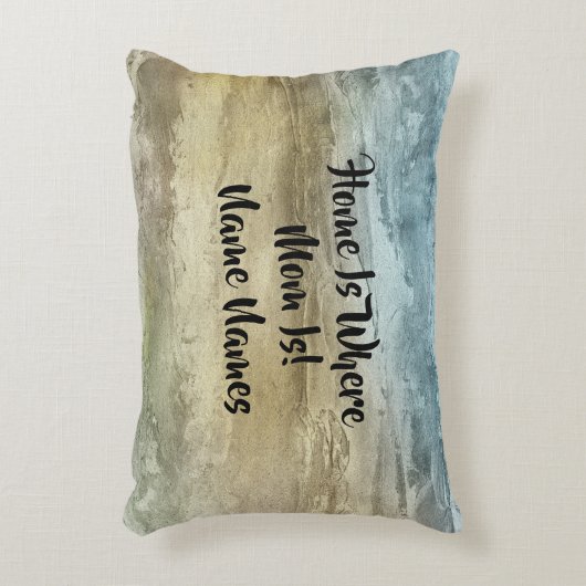 名前の追加ホームお母さんがいる場所！マザーズ・ブルーブラウン アクセントクッション (正面(垂直))