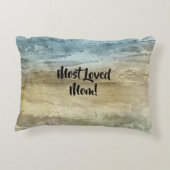 名前の追加ホームお母さんがいる場所！マザーズ・ブルーブラウン アクセントクッション (裏面)