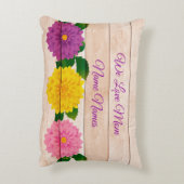 名前の追加ホームはMomがウッドピンクフローラ アクセントクッション (裏面(縦))