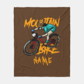 名前の追加マウンテンバイクレーサーライダー装飾用クッション フリースブランケット (正面)