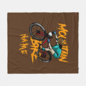 名前の追加マウンテンバイクレーサーライダー装飾用クッション フリースブランケット (正面(横))