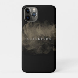 名前の追加ラグジュアリーヴィンテージ金ゴールド曇り iPhone 11 PROケース