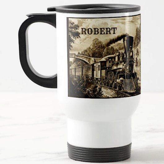 名前の追加ヴィンテージ蒸気機関車 トラベルマグ