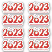 名前の追加中国の文字2023年うさぎの年 シール (正面)