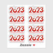 名前の追加中国の文字2023年うさぎの年 シール (シート)