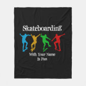 名前の追加変更すべての文字スケートボード姿 フリースブランケット (正面)