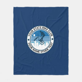 名前の追加州タウングループBMXクラブロゴ フリースブランケット