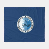 名前の追加州タウングループBMXクラブロゴ フリースブランケット (正面(横))