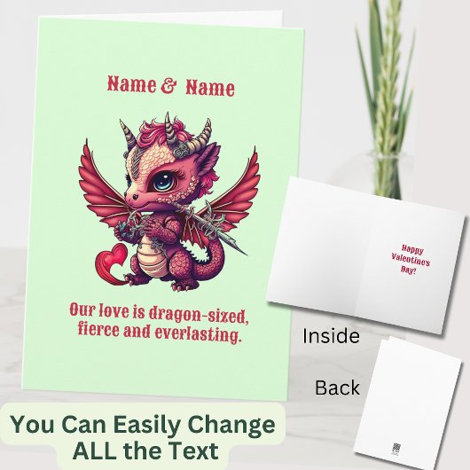 名前の追加引用文, Red Dragon Valentines Day カード