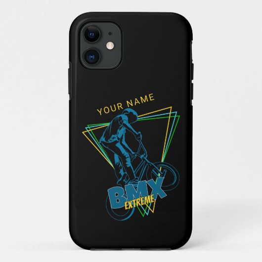 名前の追加文字エクストリームBMXジオメトリック Case-Mate iPhoneケース (裏面)