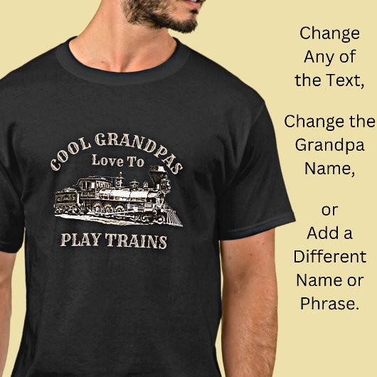 名前の追加文字クール – 電車へのグランドパ遊スの愛 Tシャツ