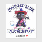 名前の追加文字クール、黒い猫パーティーキャンディ3D シール (シート)