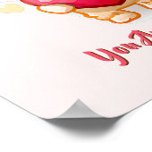 名前の追加文字ゴールデンレトリバーパピーハート子供部屋 ポスター (角)