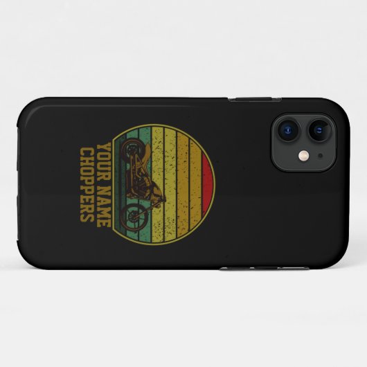 名前の追加文字チョッパーバイクレトロサンセット Case-Mate iPhoneケース (裏面(横))