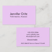 名前の追加文字バイオリン音楽先生ミュージシャンl 名刺 (正面/裏面)