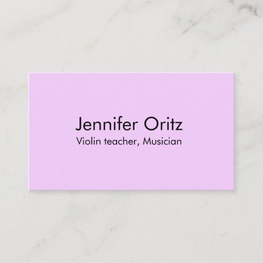 名前の追加文字バイオリン音楽先生ミュージシャンl 名刺 (正面)
