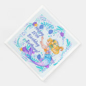 名前の追加文字ブロンドMermaid Blue Mauve Aquaパーティー (コーナー)