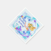 名前の追加文字ブロンドMermaid Blue Mauve Aquaパーティー スタンダードカクテルナプキン (角)